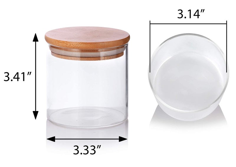 JUVITUS 10 oz Clear Glass Jar with Bamboo Silicone Sealed Lid (Single) - Image 2