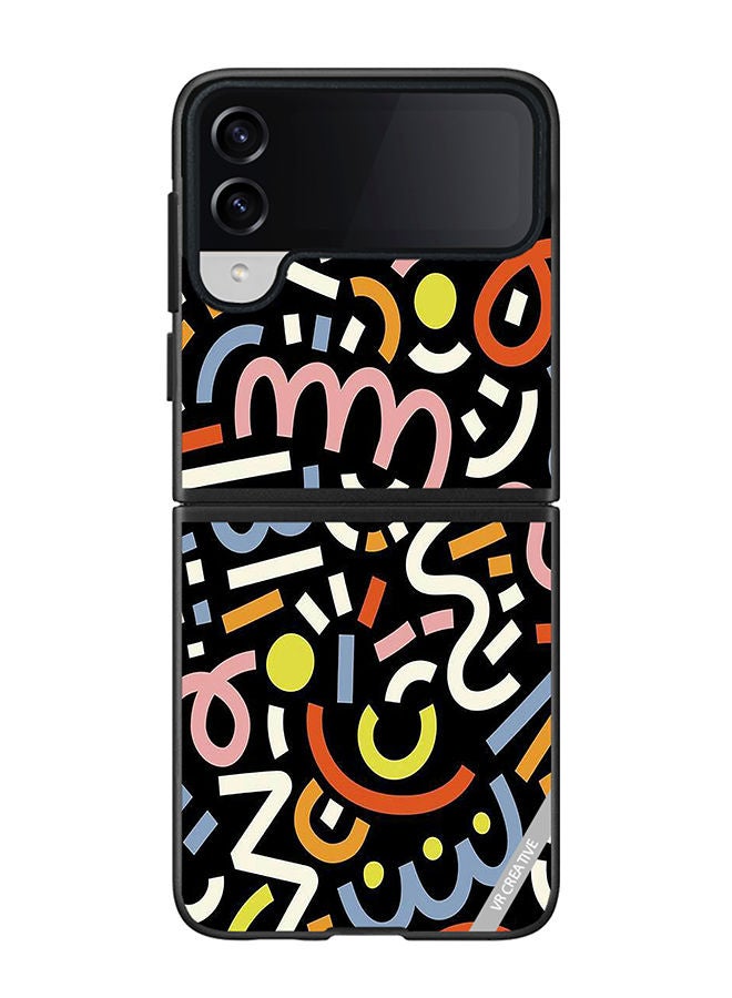 VR CREATIVE Protective Case Cover For Samsung Galaxy Z Flip4 Vector Design Multicolour - Image 1