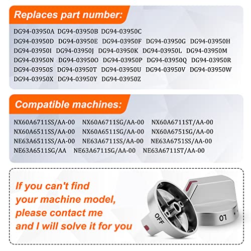 Casmer| Upgraded DG94-03950 (5PCS) Gas Stove Knobs for Samsung Stoves/Ovens, DG94-03950A DG94-04167 for Gas Stove Knobs, Fit for Samsung Stove knobs NX60A6511SS, NX60A6711SS, NX60A6511SG, NX60A6111SS - Image 4