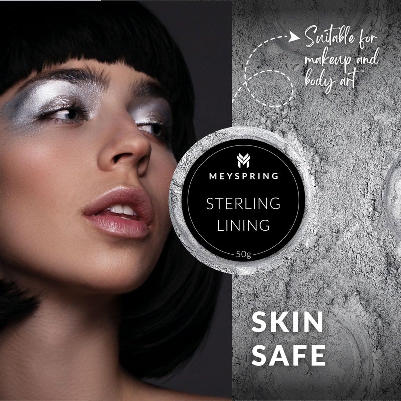 MEYSPRING Sterling Lining - True Metallic Pigment for Epoxy, Casting & UV Resin - Silver Metallic Pigment Powder for Resin Art & Makeup - Image 5