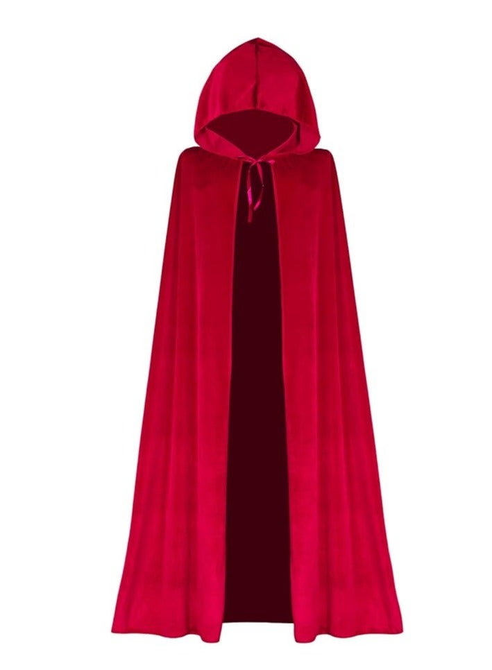 RED VELVET CLOACK WITH HOOD 130 CM  - Image 1
