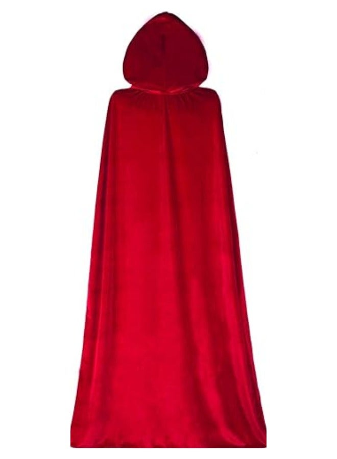 RED VELVET CLOACK WITH HOOD 130 CM  - Image 2