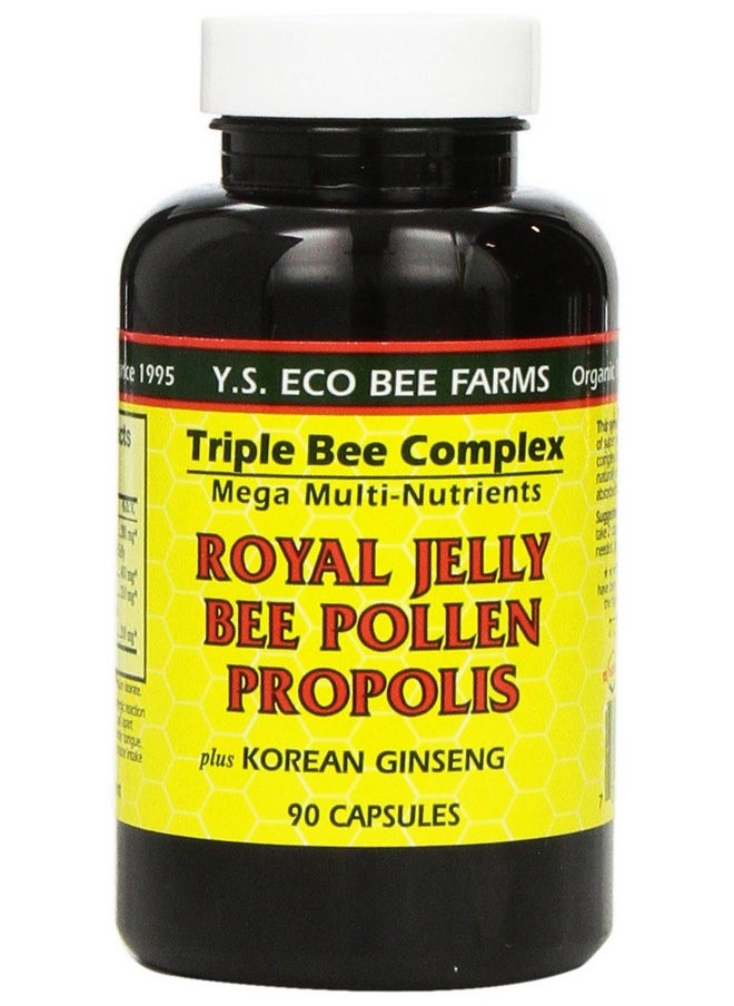 Y.S. Organic Bee Farms - Ys Organic Farms: Royal Jelly Bee Pollen Propolis W/Ginseng 90 Ct - Image 1