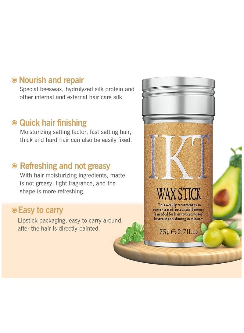 IKT Hair Wax Stick Wax Stick for Hair Slick Stick for Hair Non greasy Styling Hair Pomade Stick Strong Hold Makes Hair Look Neat and Tidy - Image 5
