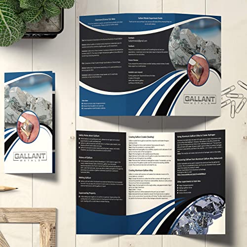 Gallant Metals معدن الجاليوم السائل 100 جرام، 99.99% نقي - زجاجتان 50 جرام (100 جرام)، حقنتان، ثلاث مكعبات قالب سيليكون، ودليل كامل لتجارب العلوم DIY - Image 5