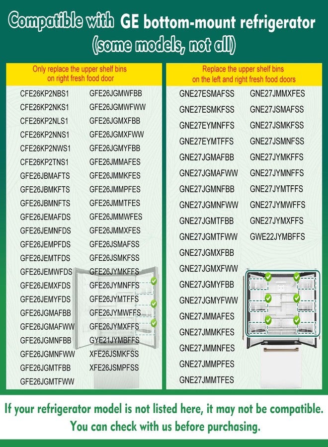 رف باب الثلاجة WR71X38307 متوافق مع ثلاجات جنرال إلكتريك (بعض الموديلات): GFE26JYMNFFS، GNE27JYMNFFS، GNE27JYMWFFS، إلخ. بديل رف الباب WR71X30144، 4975750، AP7186356، EAP16729788، PS16729788 - Image 5