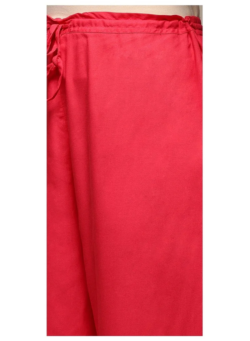 Biba  Fuschia Rayon Straight Suit Set for Women | Best Price UAE