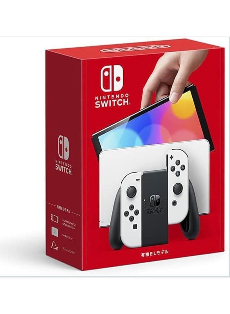 نينتندو Switch OLED with White Joy-Con - Standard Edition (Imported From Nintendo Japan) - Image 1