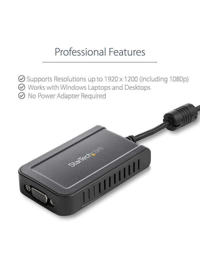 Startech.com StarTech.com USB 2.0 to VGA Adapter, USB to VGA Monitor Converter for Windows, 1080p , TAA (no support for macOS/ChromeOS/Linux)  - Image 4