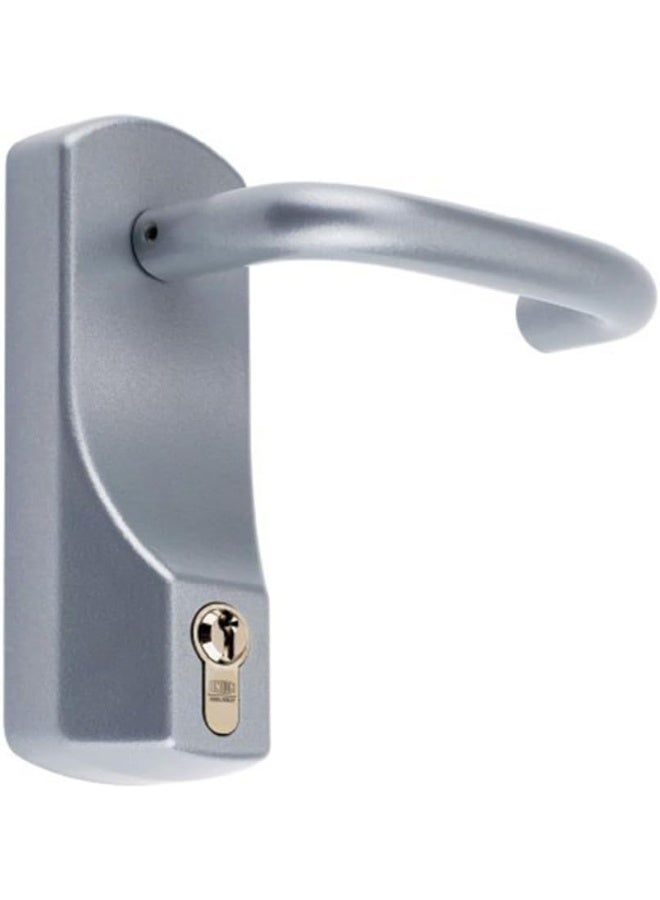 Union ExiSAFE Certified Outside Access Lever for Fire Exit Doors | EN 1125 & 179 Compliant | 120/240min Fire Rated | Secure Emergency Door Entry | Silver - Image 1