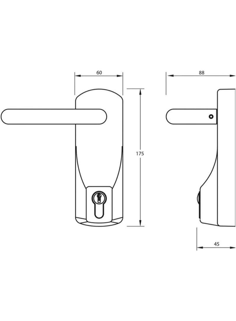 Union ExiSAFE Certified Outside Access Lever for Fire Exit Doors | EN 1125 & 179 Compliant | 120/240min Fire Rated | Secure Emergency Door Entry | Silver - Image 3