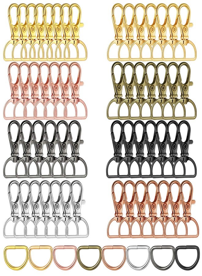 Hotop 100 Pcs Keychain Clip Hooks with D Ring Clip Swivel Snap Hooks and D Keychain Rings Lobster Claw Clasp Metal Purse Hardware for DIY Crafts Handbag Hardware Sewing Projects(20 mm Outside Width) - Image 1