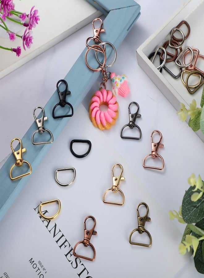 Hotop 100 Pcs Keychain Clip Hooks with D Ring Clip Swivel Snap Hooks and D Keychain Rings Lobster Claw Clasp Metal Purse Hardware for DIY Crafts Handbag Hardware Sewing Projects(20 mm Outside Width) - Image 5