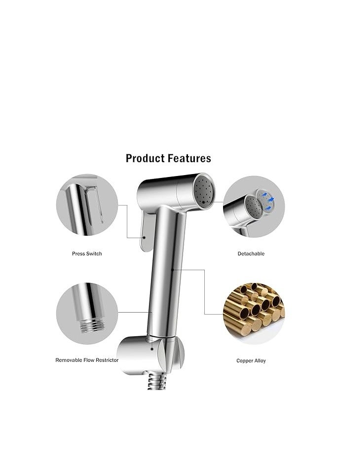 بروماس بيديت رذاذ كروم صحي دش المرحاض خرطوم مجموعة مسلم - Image 2