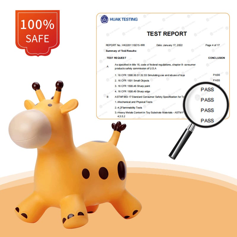 Hot Max HotMax Bouncy Horse  Inflatable Bouncing Animals Hopper for Toddlers or Kids  Ride on Rubber Jumping Toys for Boy or Girl Birthday Gift (Giraffe) - Image 5