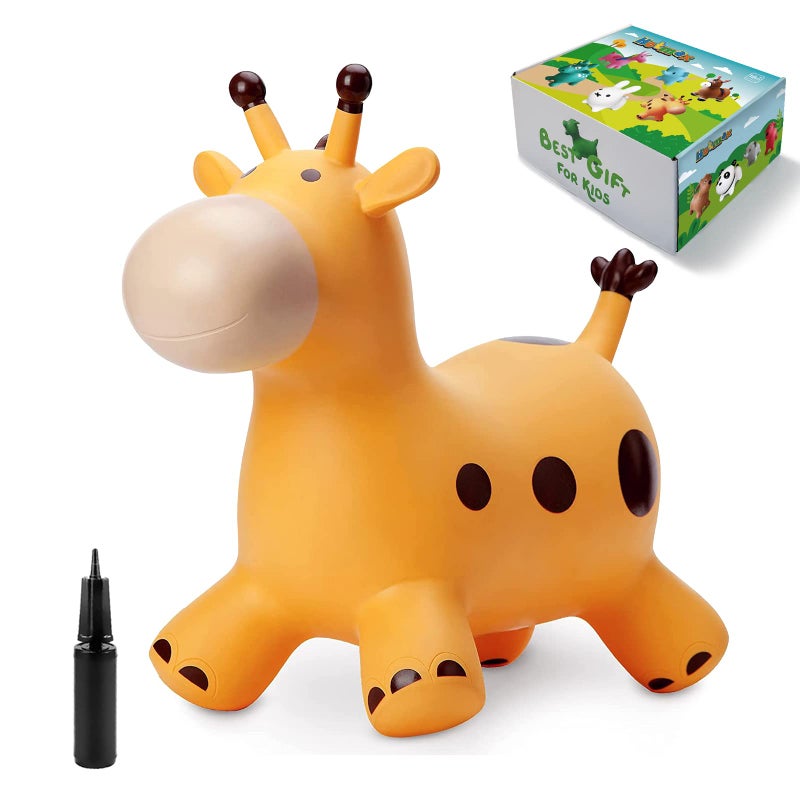 Hot Max HotMax Bouncy Horse  Inflatable Bouncing Animals Hopper for Toddlers or Kids  Ride on Rubber Jumping Toys for Boy or Girl Birthday Gift (Giraffe) - Image 1