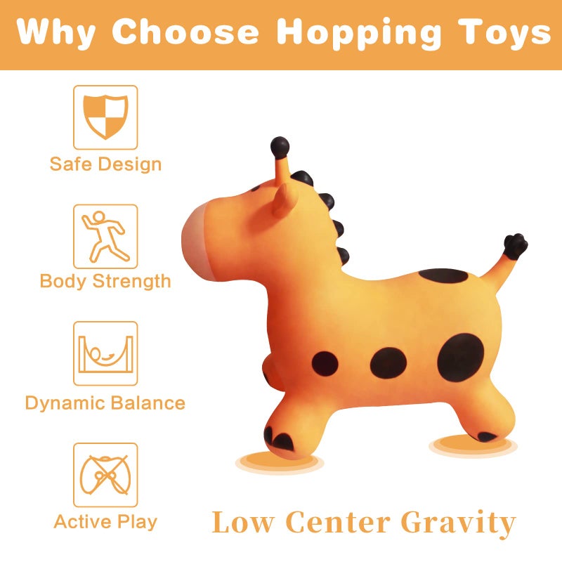 Hot Max HotMax Bouncy Horse  Inflatable Bouncing Animals Hopper for Toddlers or Kids  Ride on Rubber Jumping Toys for Boy or Girl Birthday Gift (Giraffe) - Image 3