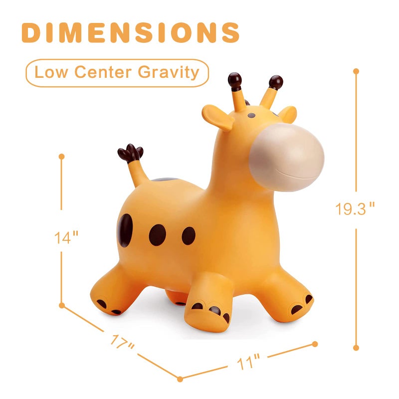 Hot Max HotMax Bouncy Horse  Inflatable Bouncing Animals Hopper for Toddlers or Kids  Ride on Rubber Jumping Toys for Boy or Girl Birthday Gift (Giraffe) - Image 4