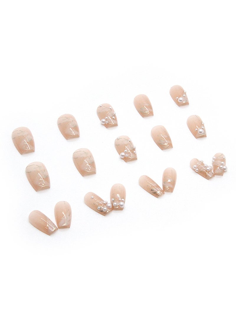 NIBEMINENT 24 قطعة من الأظافر الزائفة، أظافر ضغط، 12 حجم في الصندوق، مانيكير باليه متوسط الطول، فن أظافر لامع بلون خالص، فن أظافر فراشة، رقعة أظافر زائفة - Image 4