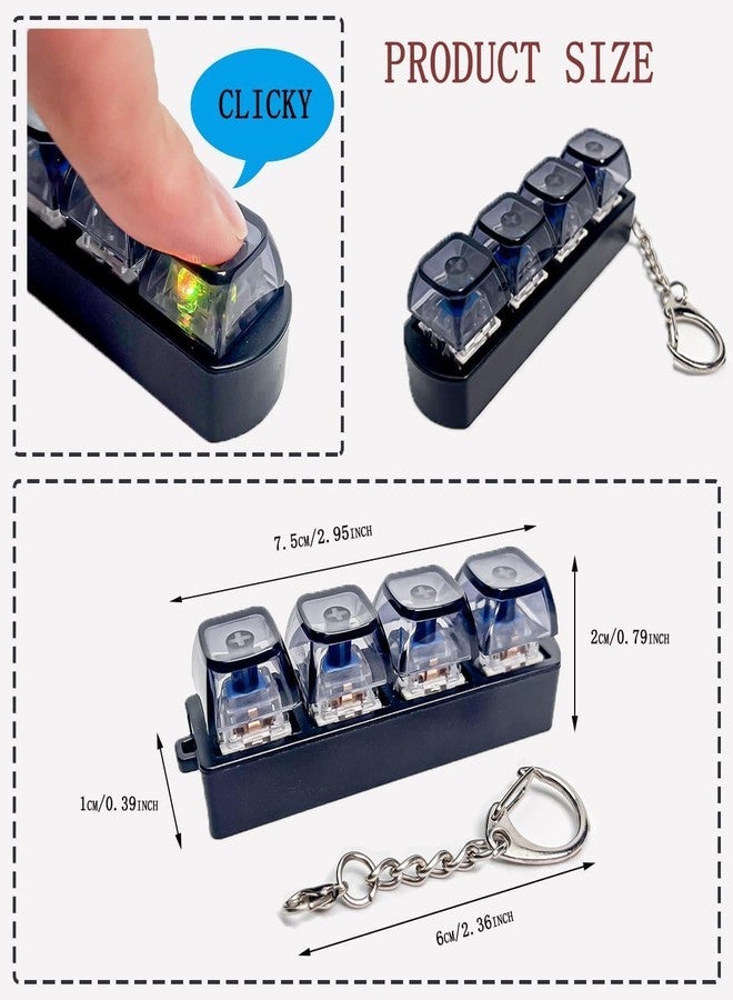 CAPSEA 1 PCS Keyboard Fidget Toy, Keyboard Fidget Keychain 4-in-1 Keyboard Decompression Button Finger Clicker Toys, Button Stress Relief Fidget Gifts to Relief Stress - Image 5