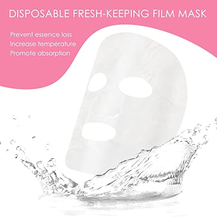 Maitys 200 Sheets Facial Plastic Mask Disposable Facial Sheet Mask Transparent Face Masks Skincare Preservative DIY Clear Spa Thin Plastic Wrap Moisture Retention - Image 2