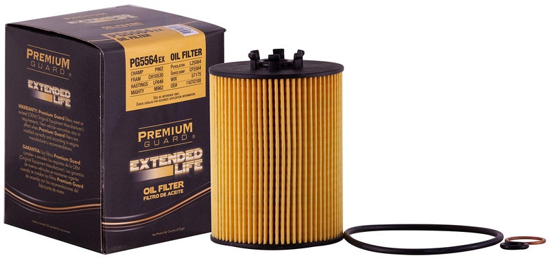 Premium Guard PG5564EX Extended Life Oil Filter up to 10,000 Miles | Fits 2010-07 BMW X5, 2009-06 750Li, 2009-03 760Li, 2010-06 550i, 650i, 2010 740i, 2009-06 750i, 2006-04 760i, 2015-04 Rolls-Royce Phantom - Image 1