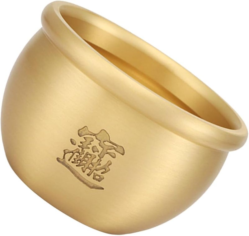 Golden Copper Ashtray Treasure Bowl Design Artistic Tabletop Ash Container For Home Office - Image 1