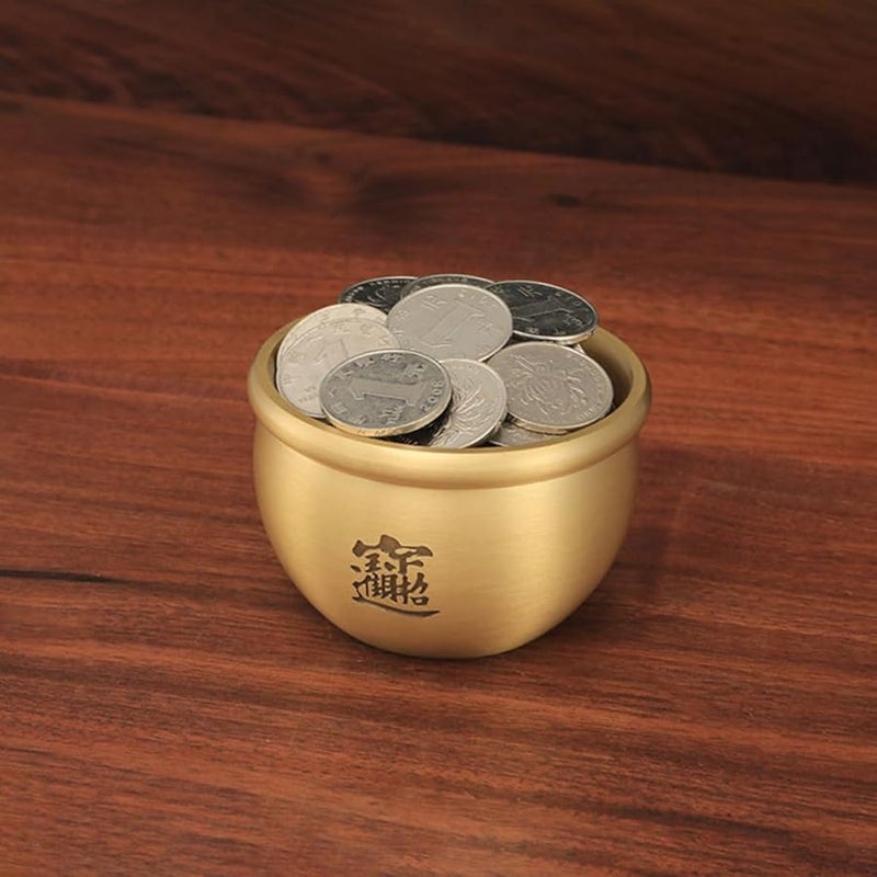 Golden Copper Ashtray Treasure Bowl Design Artistic Tabletop Ash Container For Home Office - Image 5