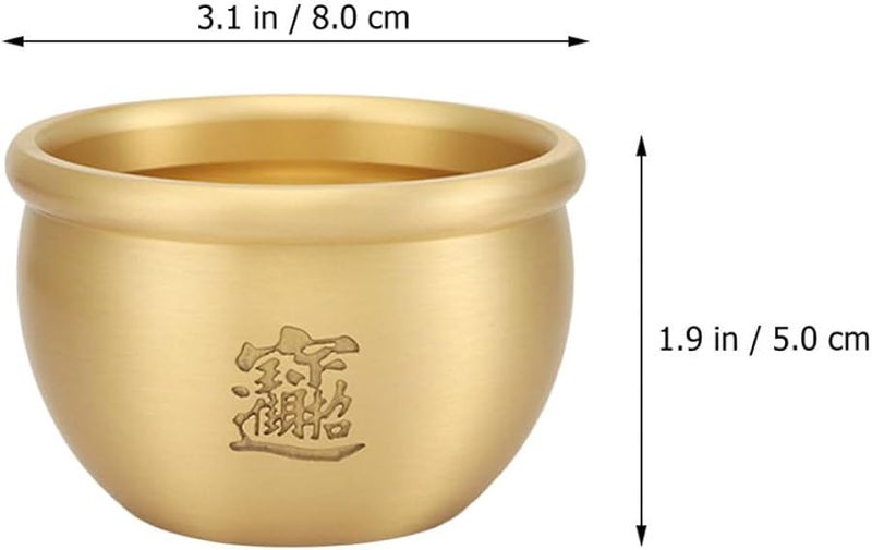 Golden Copper Ashtray Treasure Bowl Design Artistic Tabletop Ash Container For Home Office - Image 3