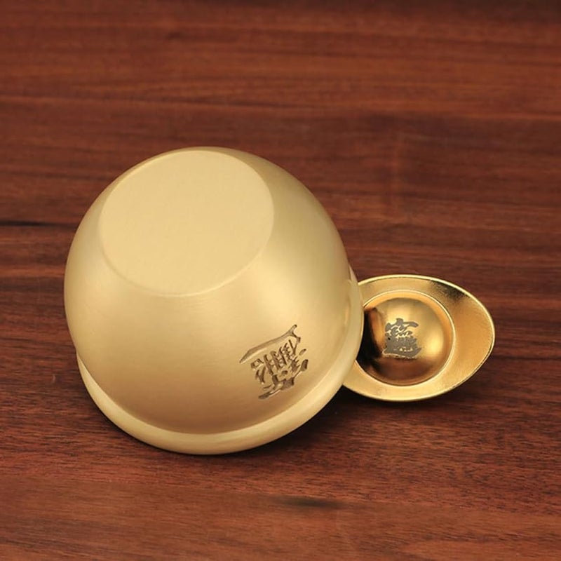 Golden Copper Ashtray Treasure Bowl Design Artistic Tabletop Ash Container For Home Office - Image 4