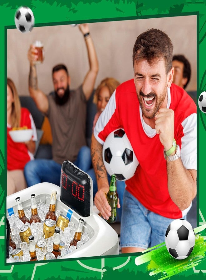 PullCrease مبردات بول كريز القابلة للنفخ على شكل ملعب كرة قدم (قطعتان) لتزيين حفلات كرة القدم لعام 2026، حامل مشروبات مثلج قابل للنفخ على شكل ملعب كرة قدم ليوم مباراة كرة القدم، وحفلات مشاهدة البطولة، وحفلات الشواء قبل المباريات - Image 5