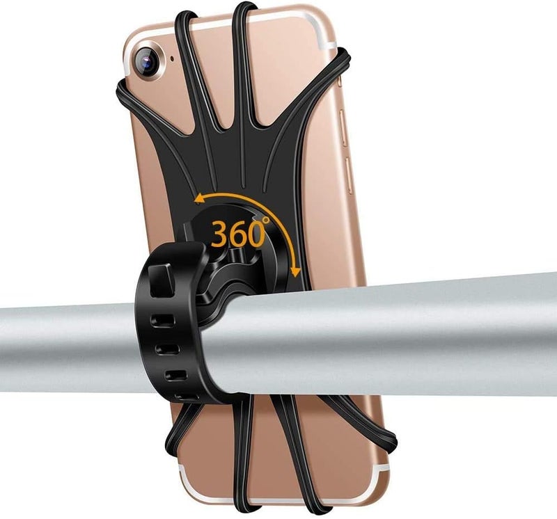 Talent 360 Degree Bike Phone Mount, Motorcycle Phone Mount, Anti Shake Silicone Bicycle Phone Holder, Universal Handlebar Holder for iPhone 11 Pro Max/X/XS MAX/XR/8/8 Plus, Samsung S20/S10/S10e - Image 1