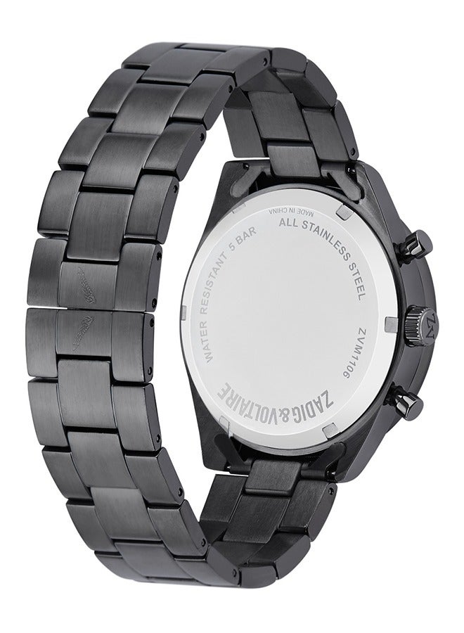 ZADIG & VOLTAIRE Mens Zadig & Voltaire  Quartz Black Chronograph Display Watch and Metal Strap - ZVM1106 - Image 3