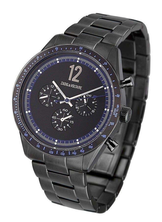 ZADIG & VOLTAIRE Mens Zadig & Voltaire  Quartz Black Chronograph Display Watch and Metal Strap - ZVM1106 - Image 2