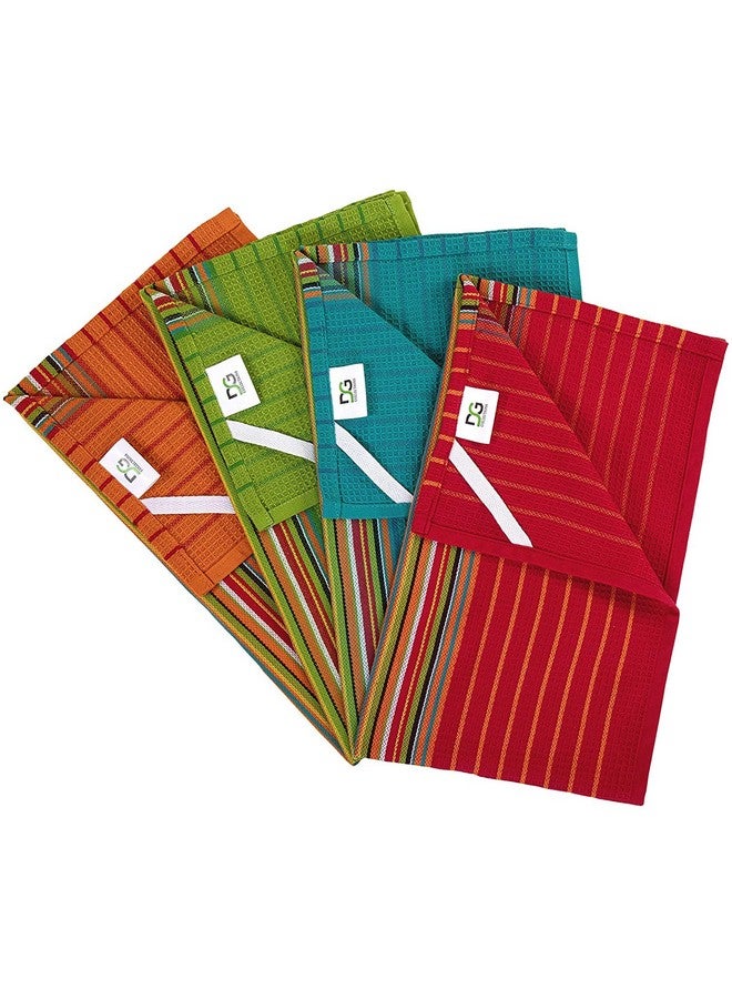 SAMI STUDIOS Kitchen Cleaning Towel Super Value Pack 100% Pure Cotton Towel Soft Absorbent Hand Towel Lunch Towel Daily Use Face Towel,Large Size 40 X 60 Cm,Spanish Stripe (Set Of 16 Pcs) - Multicolor - Image 5