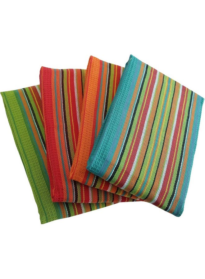 SAMI STUDIOS Kitchen Cleaning Towel Super Value Pack 100% Pure Cotton Towel Soft Absorbent Hand Towel Lunch Towel Daily Use Face Towel,Large Size 40 X 60 Cm,Spanish Stripe (Set Of 16 Pcs) - Multicolor - Image 2
