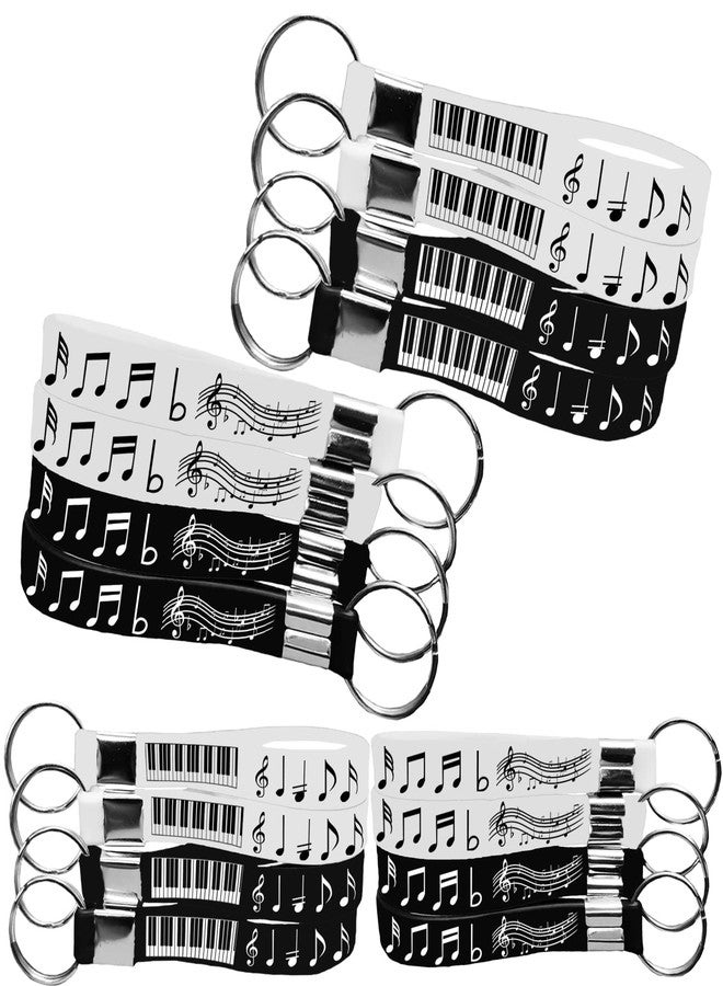 CupaPlay 24PCS Piano Notes Rubber Bracelets Keychains/Keyrings-Piano Notes Theme Party Supplies Decorations Music Birthday Baby Shower Silicone Wristbands Party Favors Events Prize - Image 4