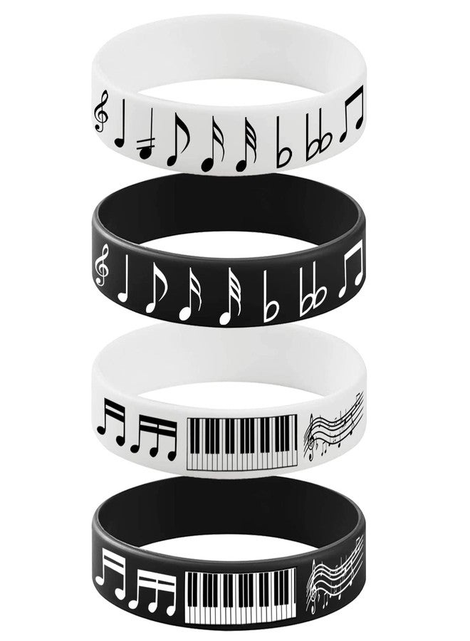 CupaPlay 24PCS Piano Notes Rubber Bracelets Keychains/Keyrings-Piano Notes Theme Party Supplies Decorations Music Birthday Baby Shower Silicone Wristbands Party Favors Events Prize - Image 3