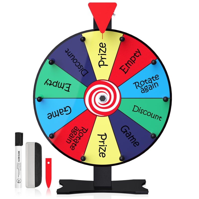 Facilife 12 Inch Spinning Wheel for Prizes  Prize Wheel 10 Slots Color Spinner with Stand Table Prize Wheel Spinner for Trade Shows Carnivals and Home Game 12 inch - Image 4