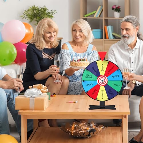Facilife 12 Inch Spinning Wheel for Prizes  Prize Wheel 10 Slots Color Spinner with Stand Table Prize Wheel Spinner for Trade Shows Carnivals and Home Game 12 inch - Image 5