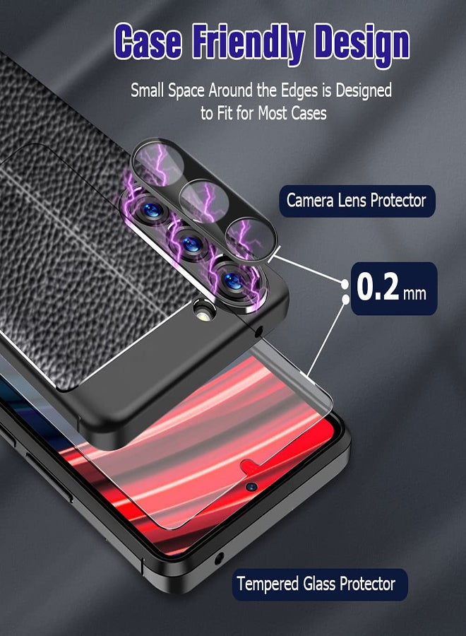 Zikra S23+ Plus Glass Screen Protector & Camera Protector [2+2 Pack] HD Clear Tempered Glass Scratch Resistant Fingerprint Unlock 3D Curved Full Coverage Bubble-Free for Samsung Galaxy S23 Plus (6.6") - Image 2