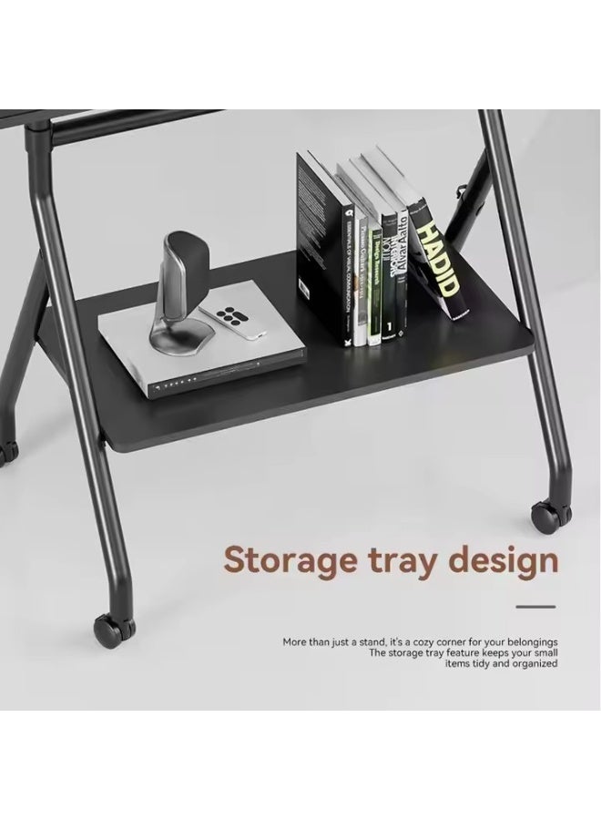 BEETEC Mobile TV Stand for 32–86 Inch Screens, Height Adjustable Rolling TV Cart with Lockable Wheels, VESA 600x400mm, Max Load 45 kg, Cable Management, Sliding Pivot, Shelf Load 10kg , Black | TF-RG9B - Image 5