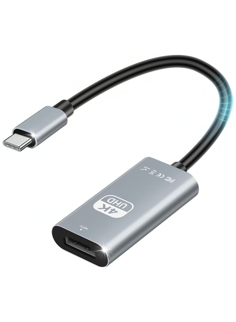 فليفيو محول USB-C إلى HDTV بدقة 4K و60 هرتز، أصغر محول Thunderbolt 4 من النوع C إلى HDTV متوافق مع سلسلة iPhone 15، وMacBook Pro/MacBook Air، وiMac، وiPad Pro/Air، وGalaxy S8-S23، وPixelbook، وDell XPS - Image 1