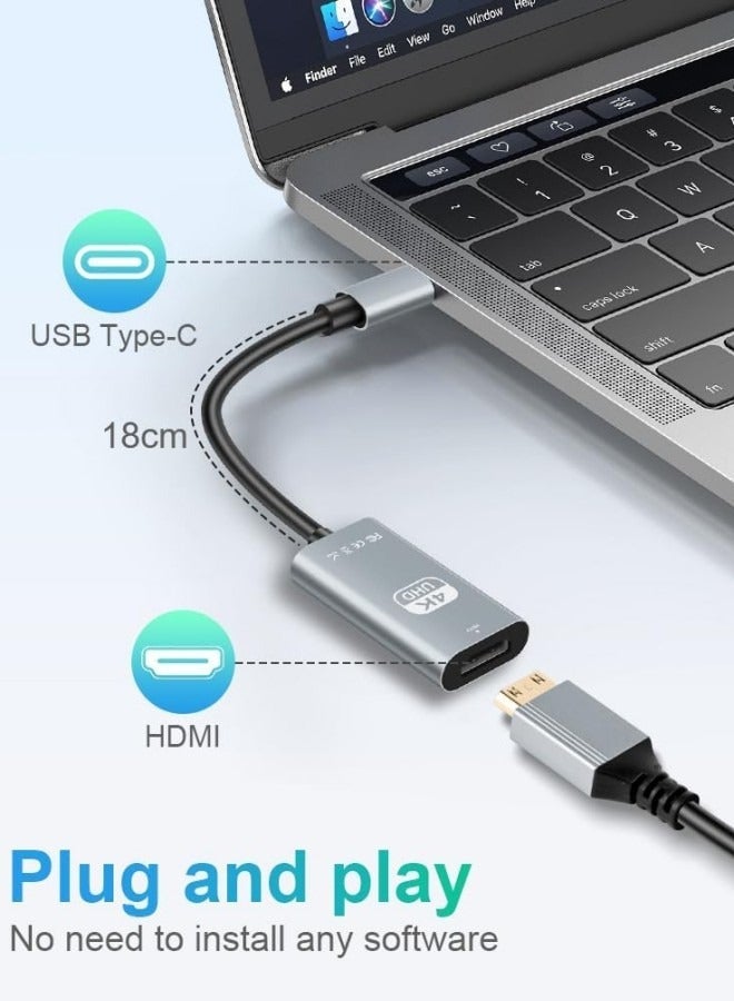 فليفيو محول USB-C إلى HDTV بدقة 4K و60 هرتز، أصغر محول Thunderbolt 4 من النوع C إلى HDTV متوافق مع سلسلة iPhone 15، وMacBook Pro/MacBook Air، وiMac، وiPad Pro/Air، وGalaxy S8-S23، وPixelbook، وDell XPS - Image 2