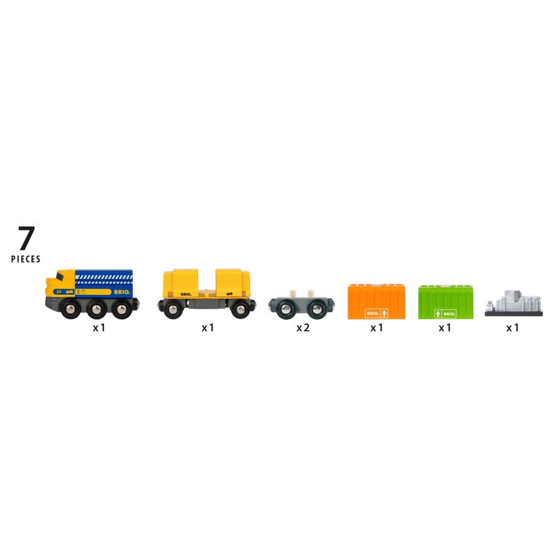 BRIO 33982 Three-Wagon Cargo Train - Kid-Friendly Wooden Toy Train | Engaging Play Experience | Compatible with All Railway Tracks | Ideal for Kids Age 3 & Up | FSC-Certified Materials - Image 1