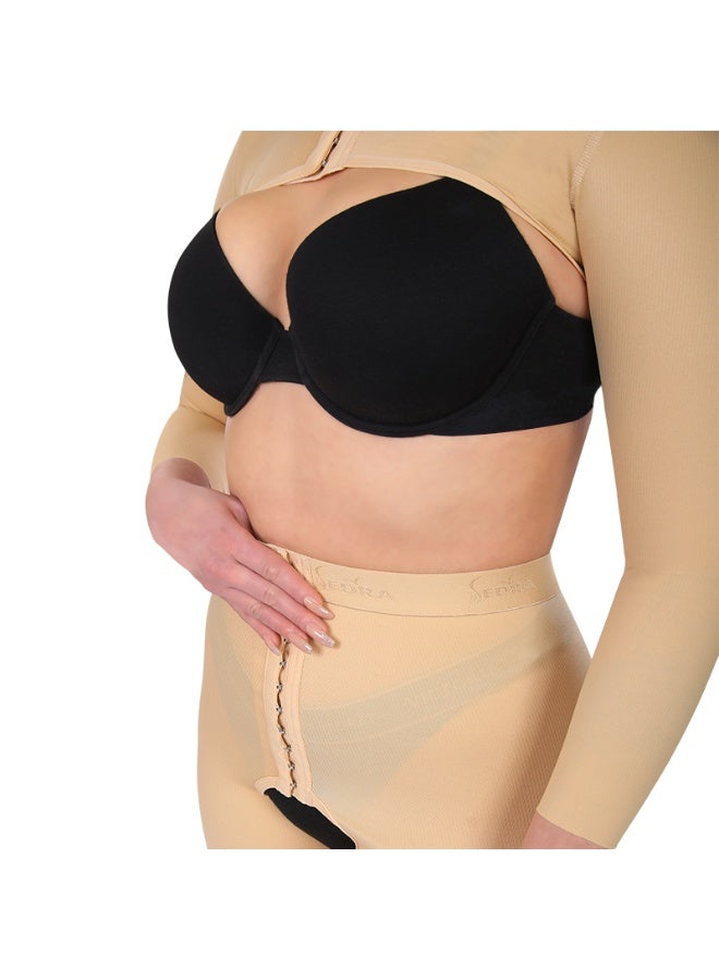 Sedra Shapely Women's arm shaper for firming and slimming arms, long sleeves, elastic material, beige - Image 2