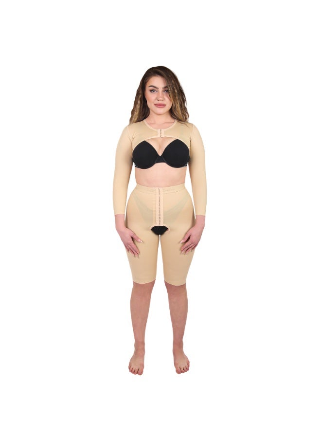 Sedra Shapely Women's arm shaper for firming and slimming arms, long sleeves, elastic material, beige - Image 1