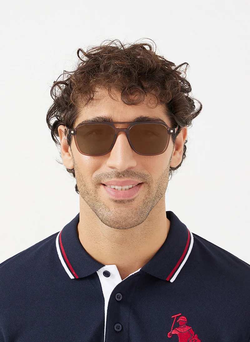 30Sundays Navigator,Men Sunglasses, Aviator Sunglasses, UV Protection: UV400 (Brown,Brown)