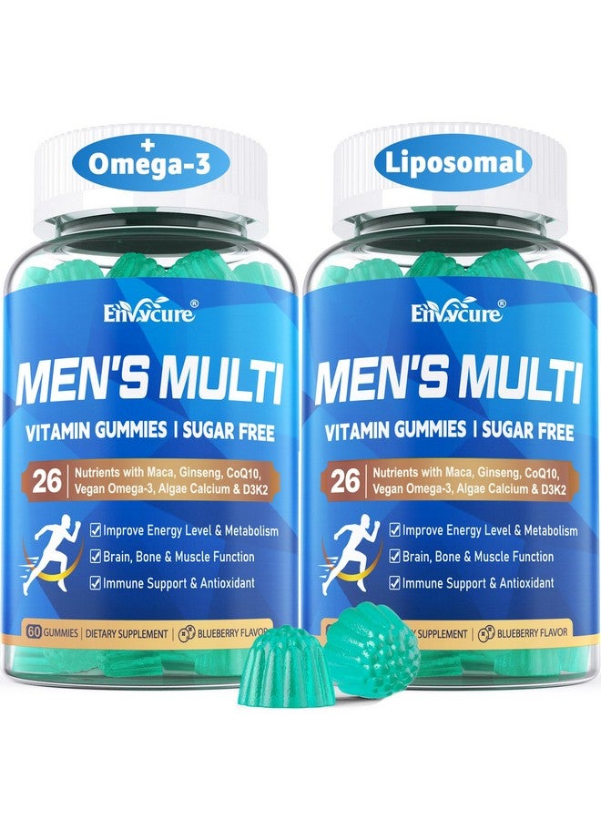 EnvyCure Methylated Multivitamin for Men Gummies, Vegan Omega 3, CoQ10, Zinc, Vitamin A C D3 K2 E B Complex, Calcium, Magnesium, Lycopene - Liposomal Vitamins - Energy, Immune, Bone, Brain, Sugar Free, 120 Cts - Image 1
