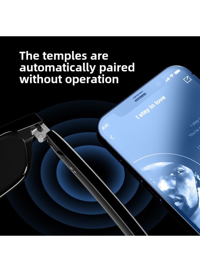 Smart Glasses Anti-blue Color Flat Audio Glasses Men And Women Wireless Fishing Headphones Black Technology Bluetooth Glasses-Color:Sunglasses  - Image 3